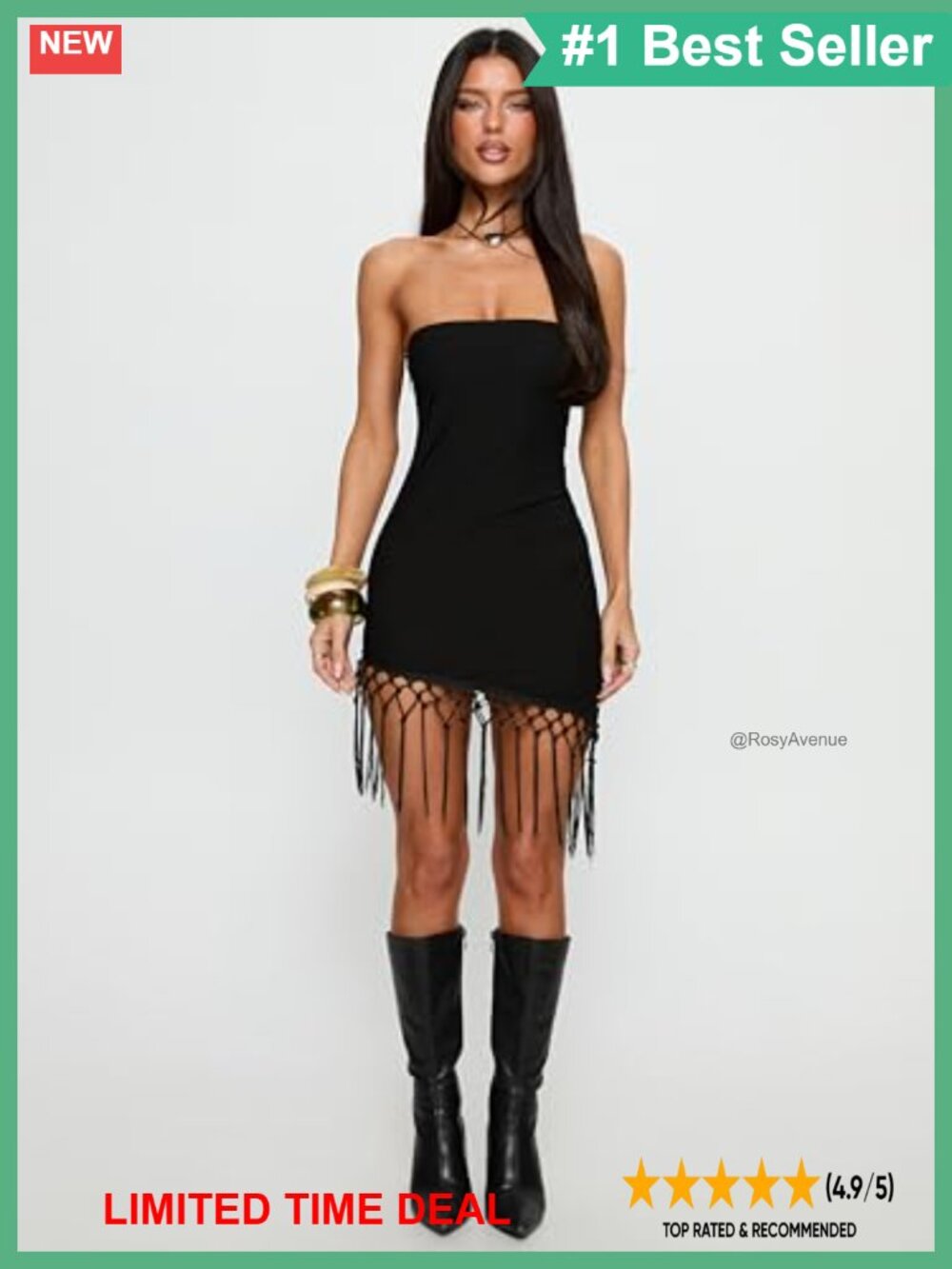 Princess Polly Keyana Strapless Tassel Mini Dress - Picture 4 of 5
